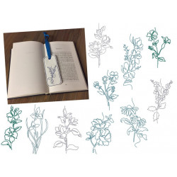 Stickserie ITH - Lesezeichen Garden Flowers Lineart